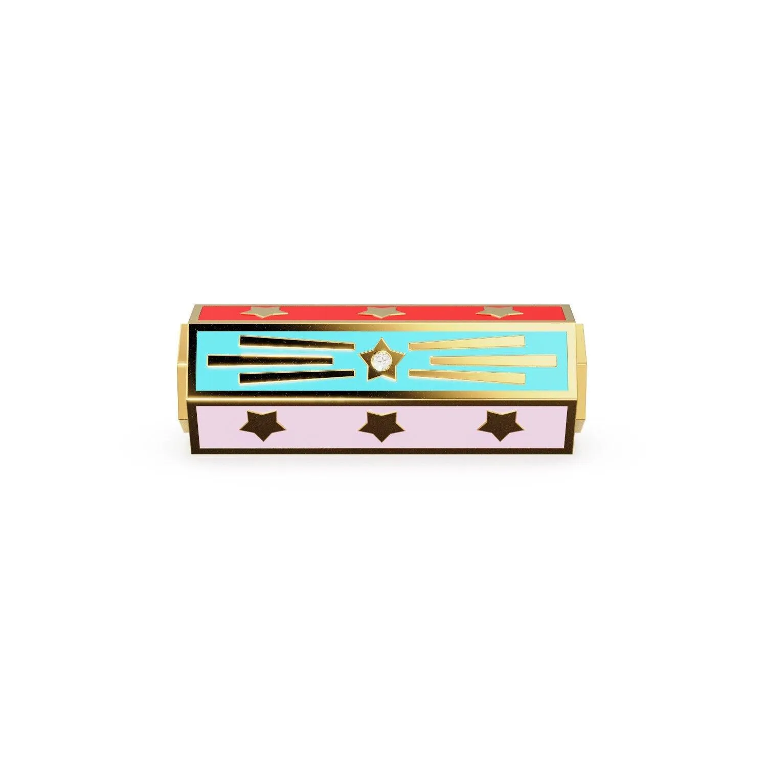 Hexagon Enamel Solid Gold Diamond Beads / Spacer Handmade Star Multicolor 18k Gold Beads