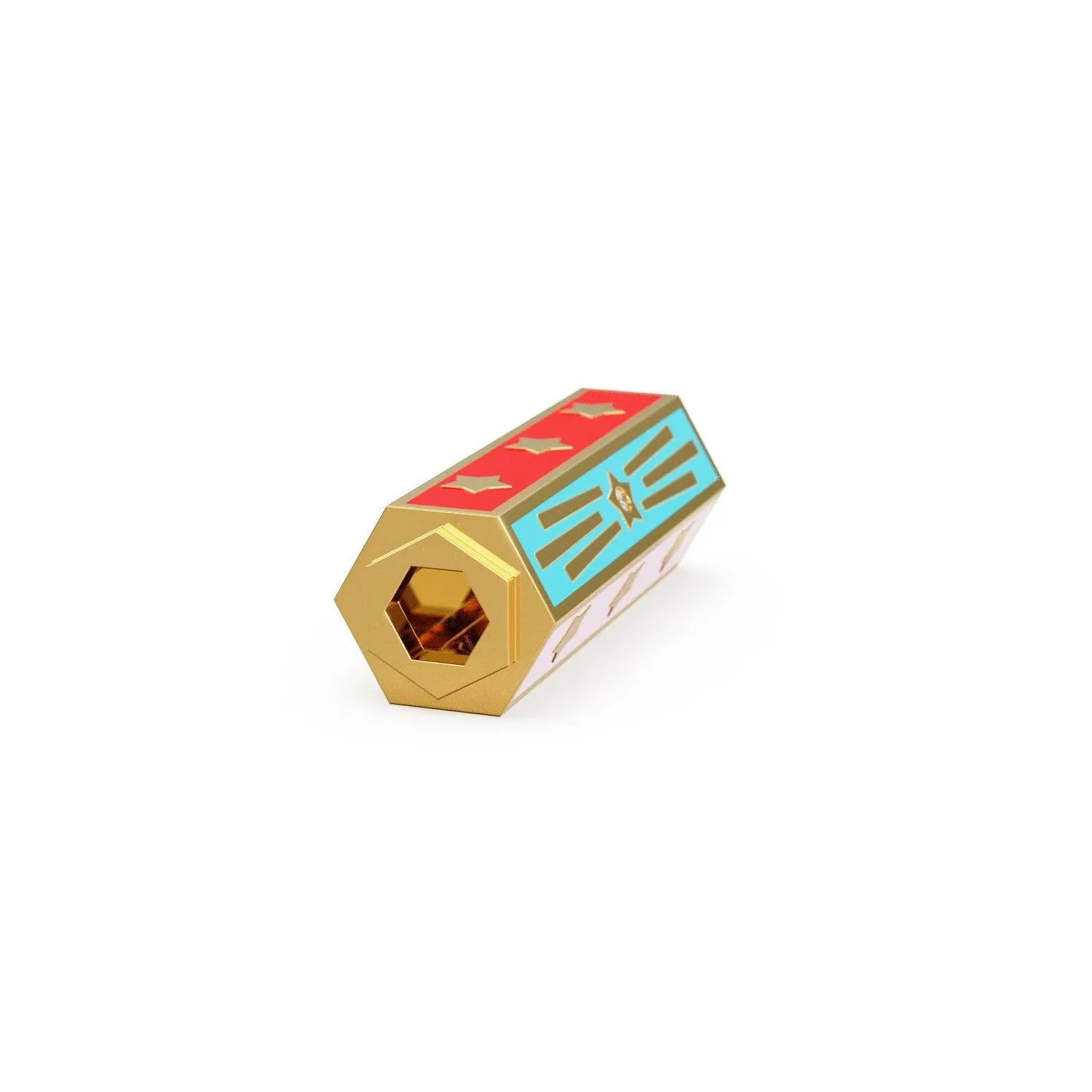 Hexagon Enamel Solid Gold Diamond Beads / Spacer Handmade Star Multicolor 18k Gold Beads