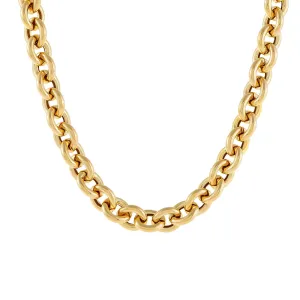 Hollow Rounded Rolo Necklace 14K