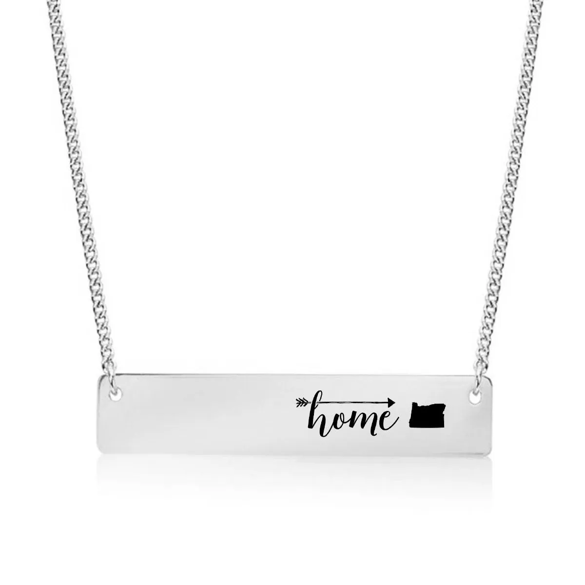 Home is Oregon Gold / Silver Bar Necklace