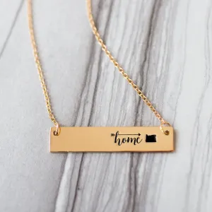 Home is Oregon Gold / Silver Bar Necklace