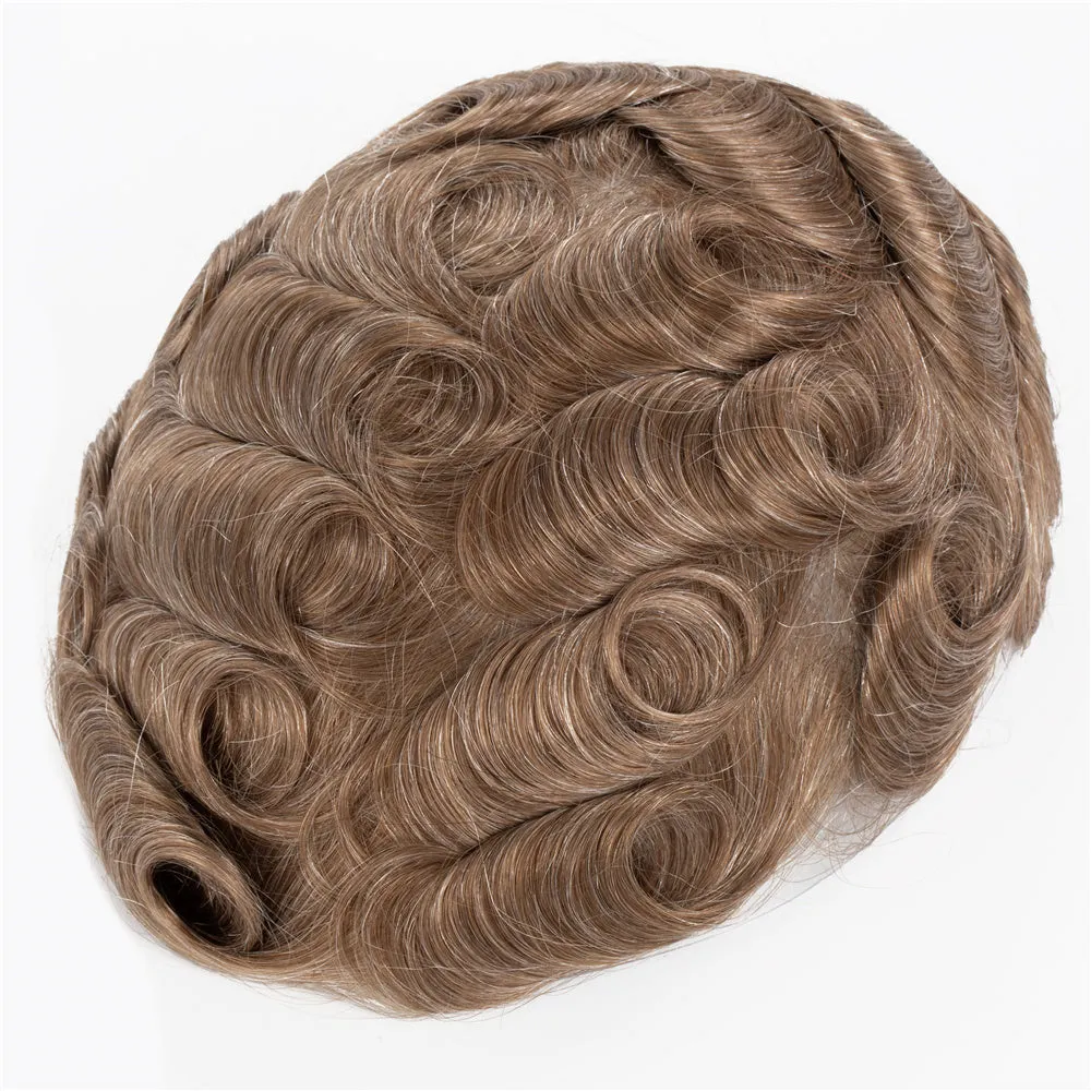 Human Hair Thin Skin V-loop Color #1740 Hair Replacement For Men