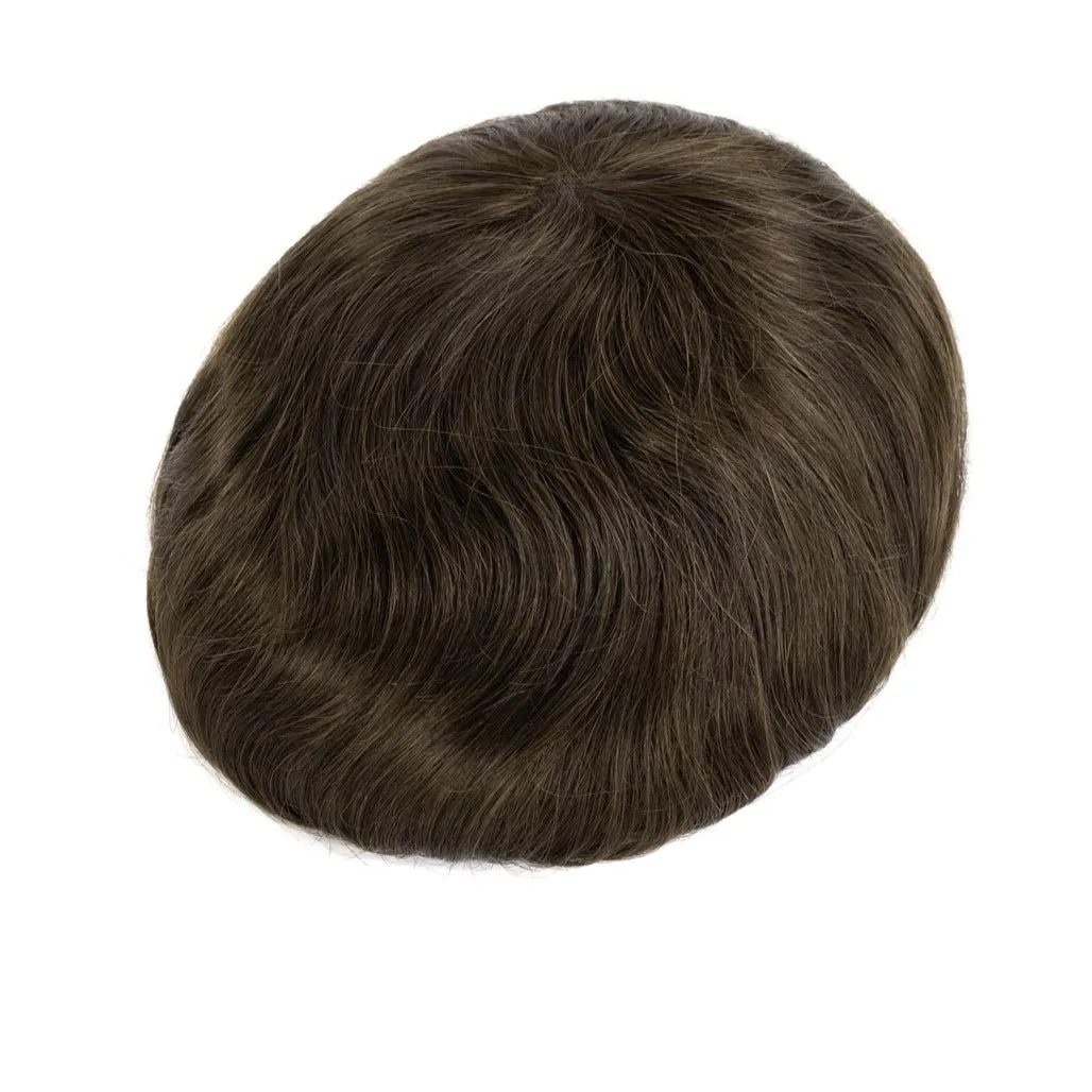 Human Hair Thin Skin V-loop Color #5 Hair Systems For Men