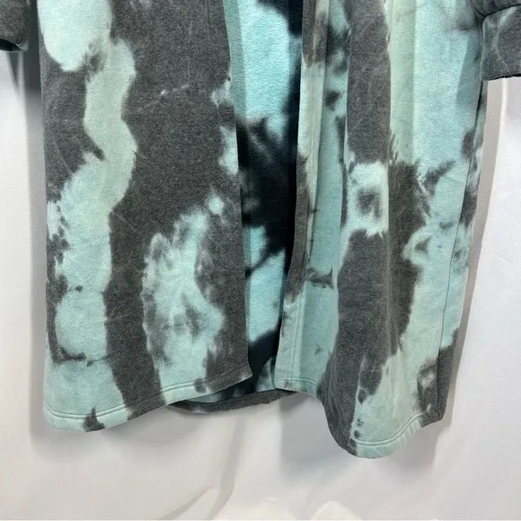 HYFVE | Longing For You Tie-Dye Hooded Cardigan Fleece Blue Women’s Size Large