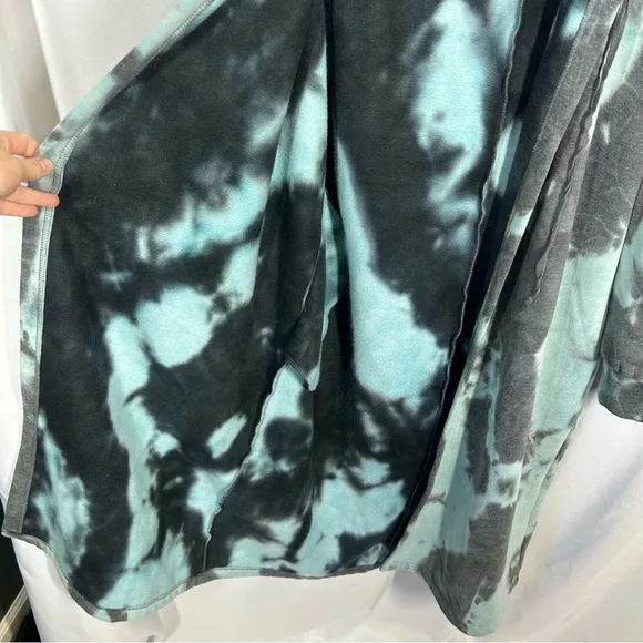 HYFVE | Longing For You Tie-Dye Hooded Cardigan Fleece Blue Women’s Size Large