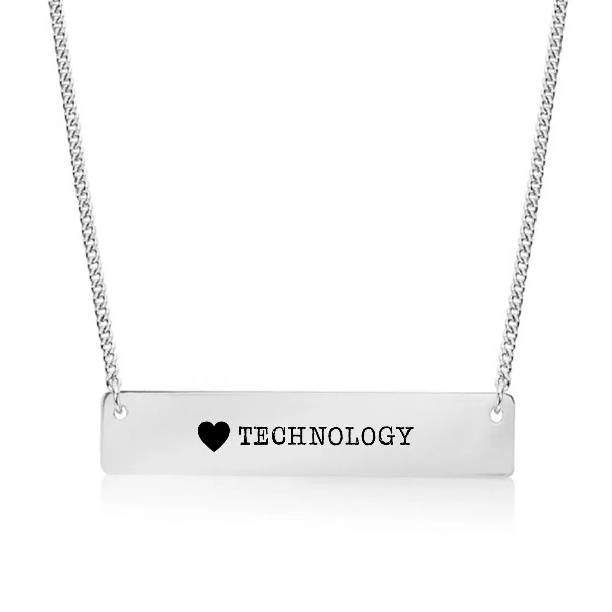I Love Technology Gold / Silver Bar Necklace