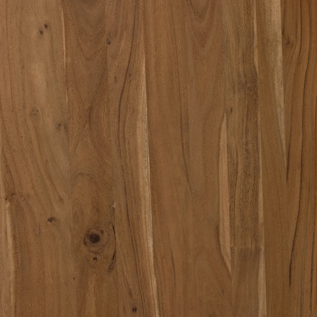 Indira Kitchen Island - Smoked Acacia/White Marble