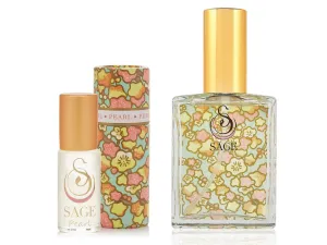 INDULGE ~ PEARL Perfume Oil Concentrate Roll-On and Organic Eau de Toilette Gift Set by Sage