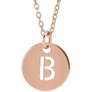 Initial 10 mm Disc 16-18" Necklace or Pendant 87101