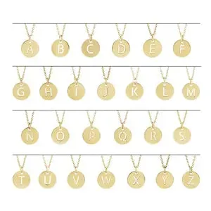 Initial 10 mm Disc 16-18" Necklace or Pendant 87101