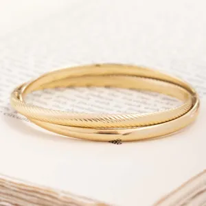 Interlocking Gold Double Bangle 14kt