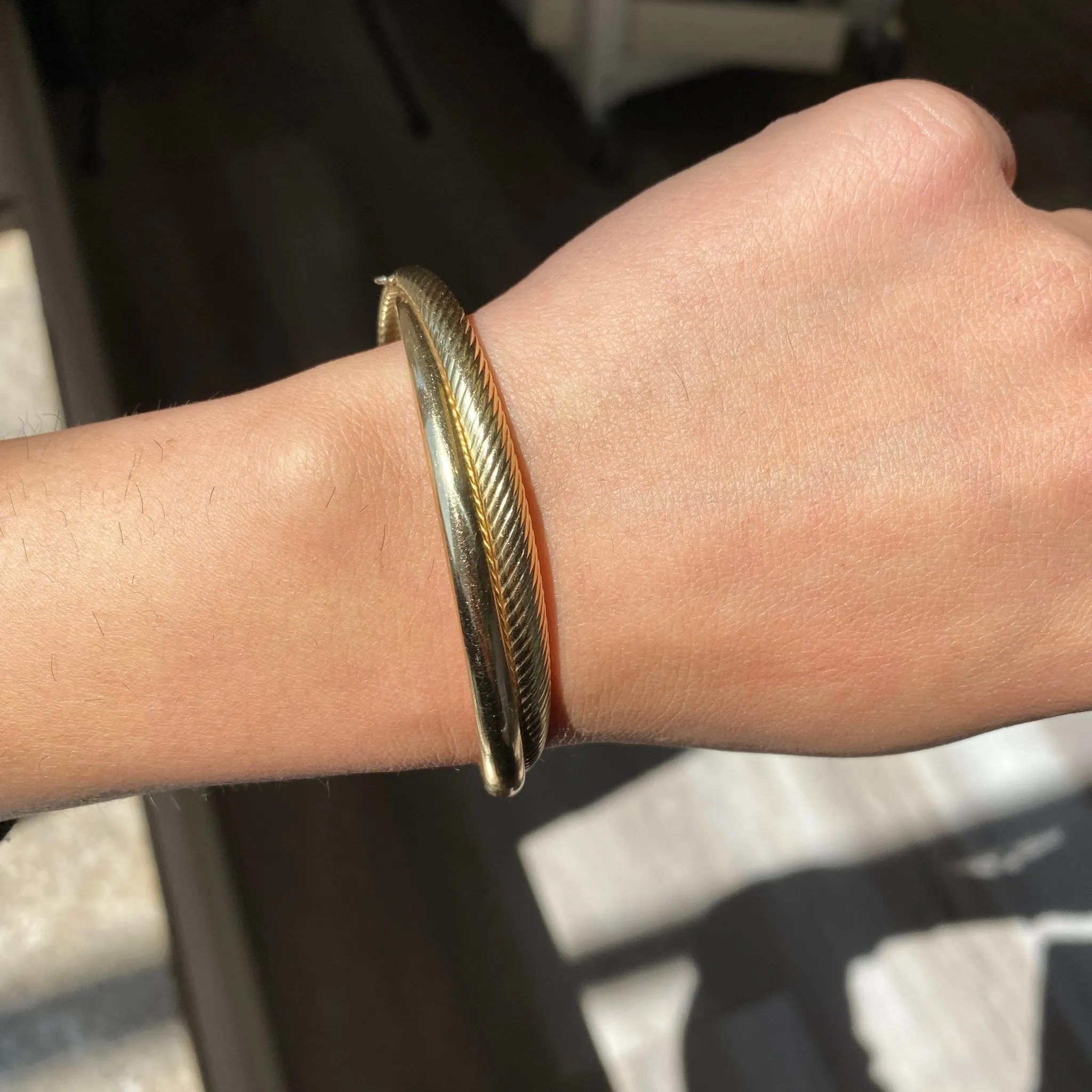 Interlocking Gold Double Bangle 14kt