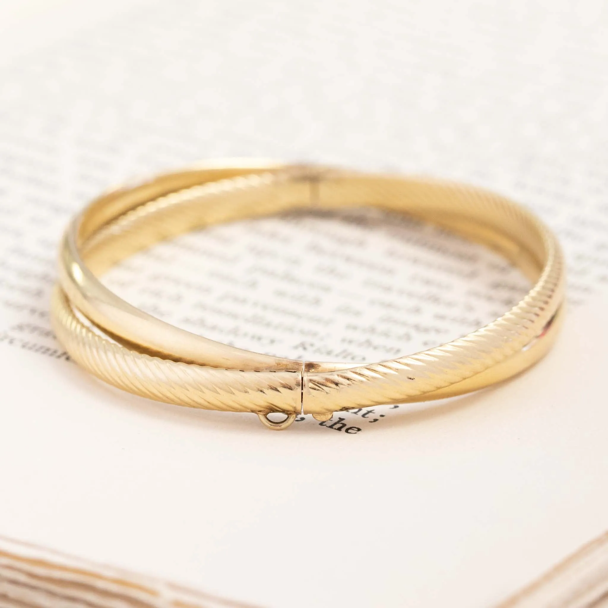 Interlocking Gold Double Bangle 14kt
