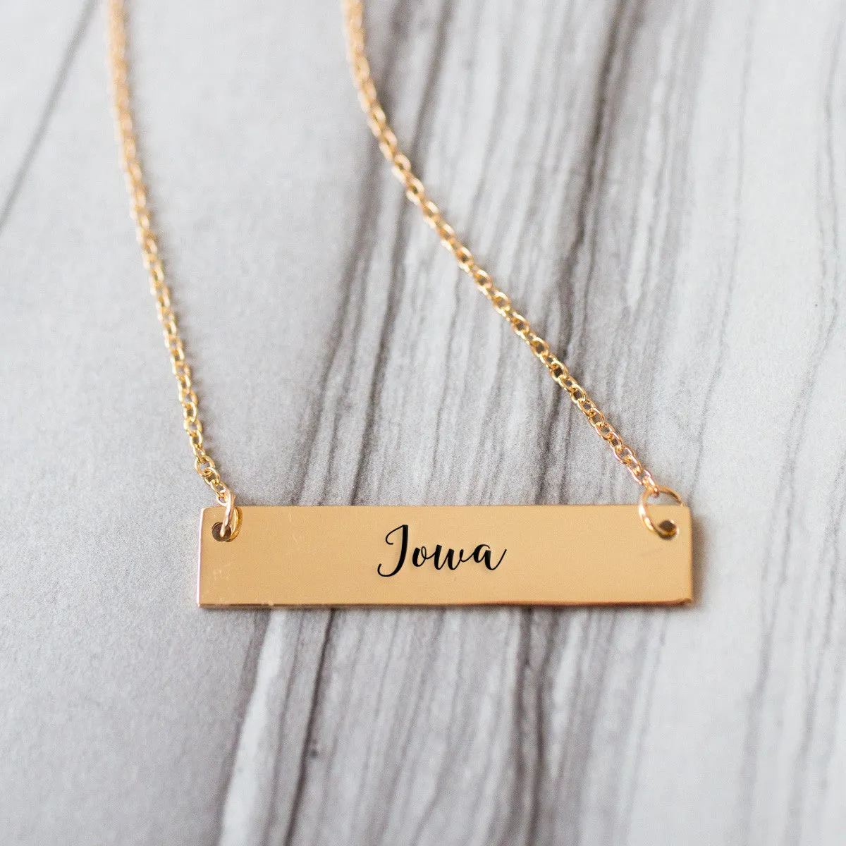 Iowa Gold / Silver Bar Necklace