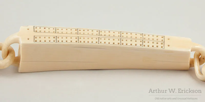 Ivory Walrus Linked Cribbage Board
