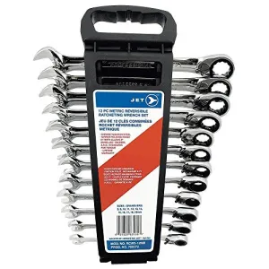 Jet 12-Piece Long Metric Reversible Ratcheting Combination Wrench Set, 700372