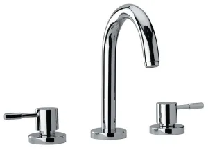 Jewel Faucets Two Lever Handle Roman Tub Faucet With Goose Neck Spout, Designer Finish 16102-X