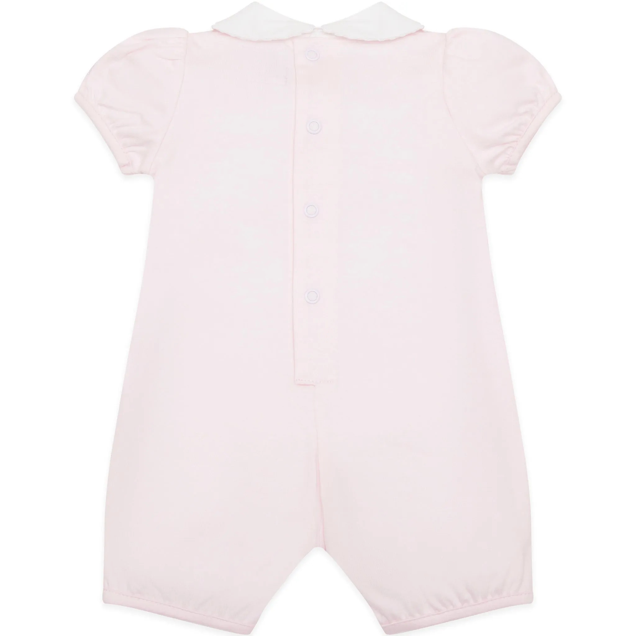 Jody Pink Girls Heart Embroidery Romper