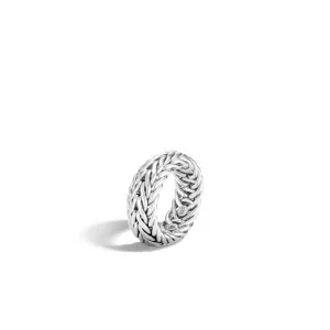 John Hardy Kami Wide Chain Band Ring in Sterling Silver - Size 10