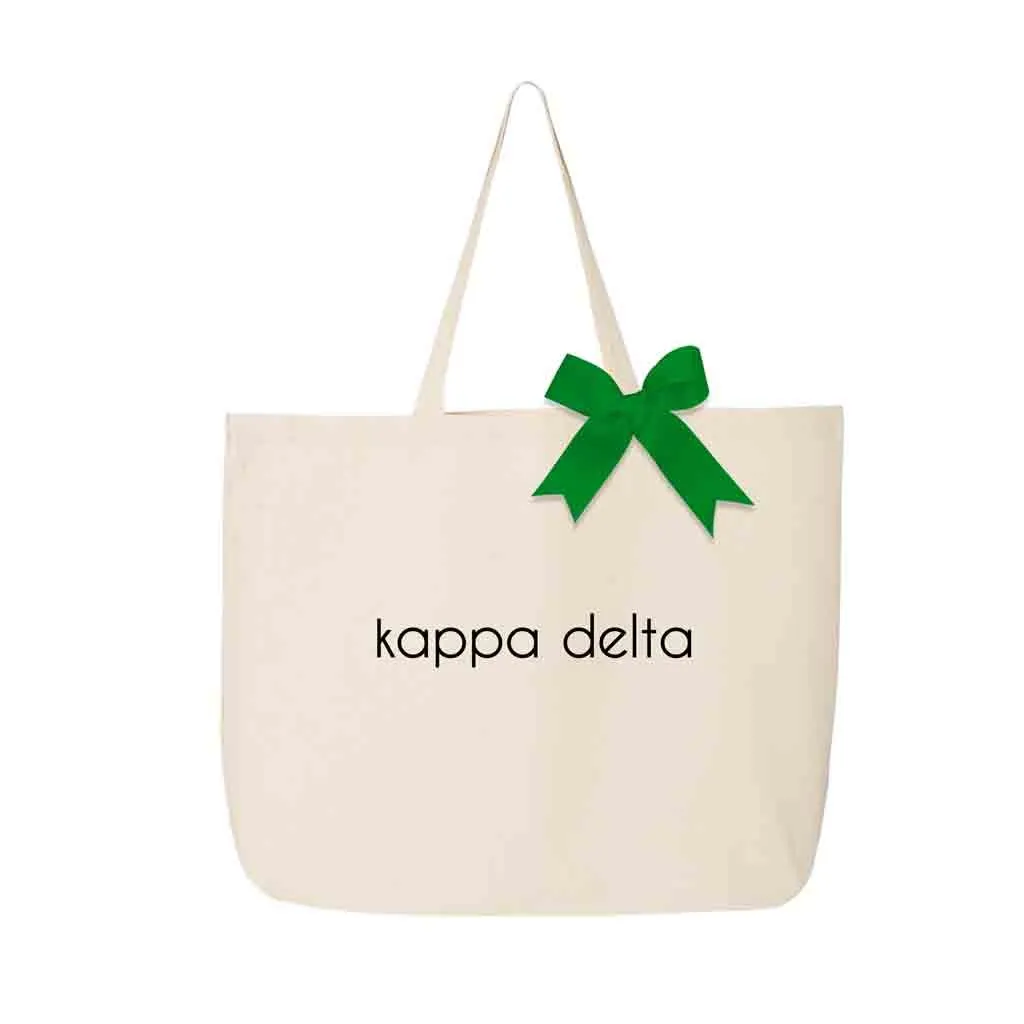 Kappa Delta Tote Bag with Bow in Sorority Color