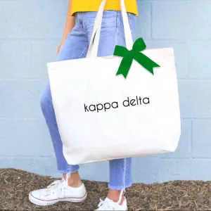 Kappa Delta Tote Bag with Bow in Sorority Color