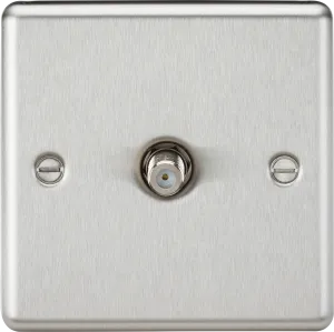 Knightsbridge CL015BC Rounded Edge SAT TV Outlet - Brushed Chrome
