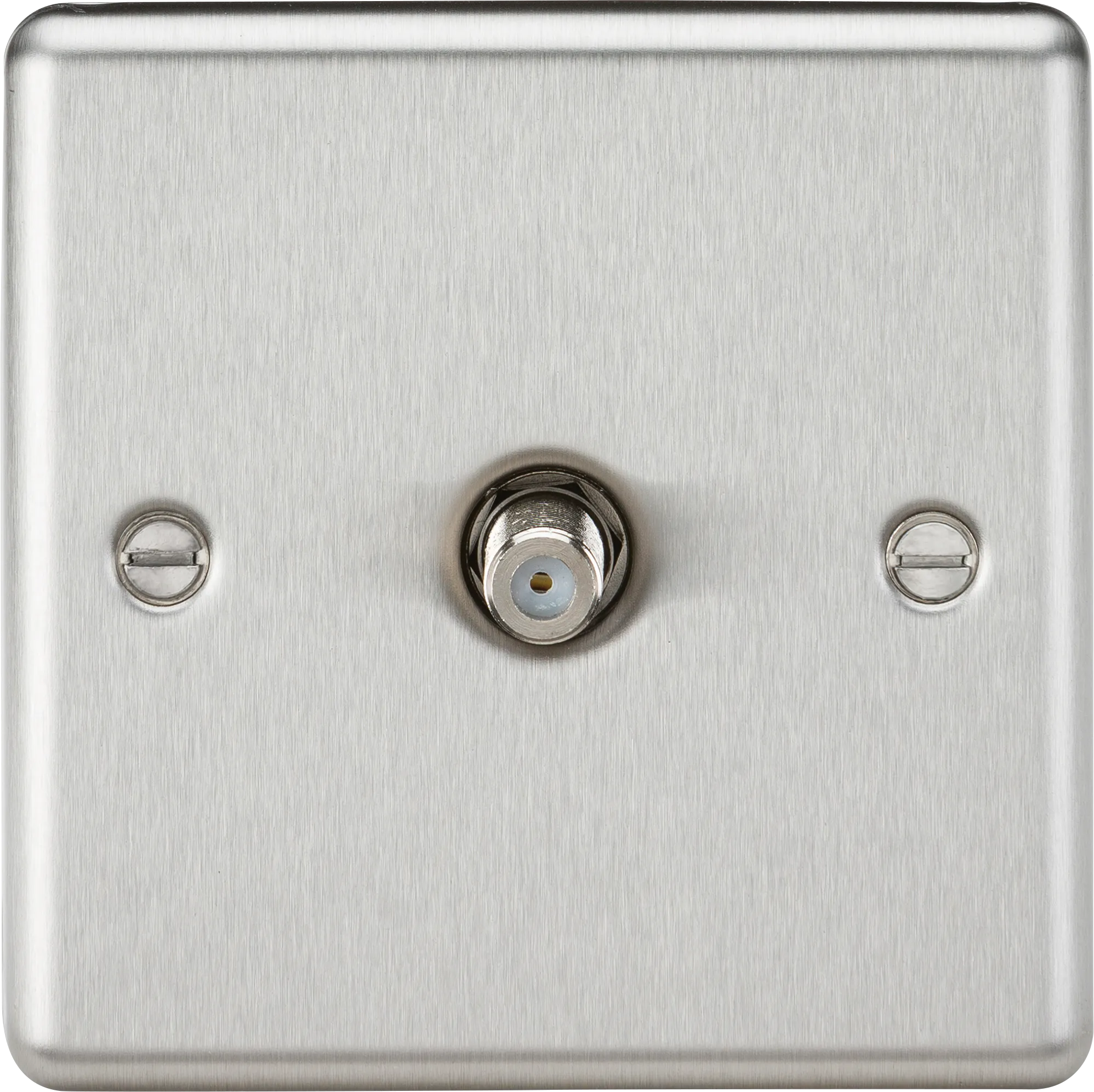 Knightsbridge CL015BC Rounded Edge SAT TV Outlet - Brushed Chrome