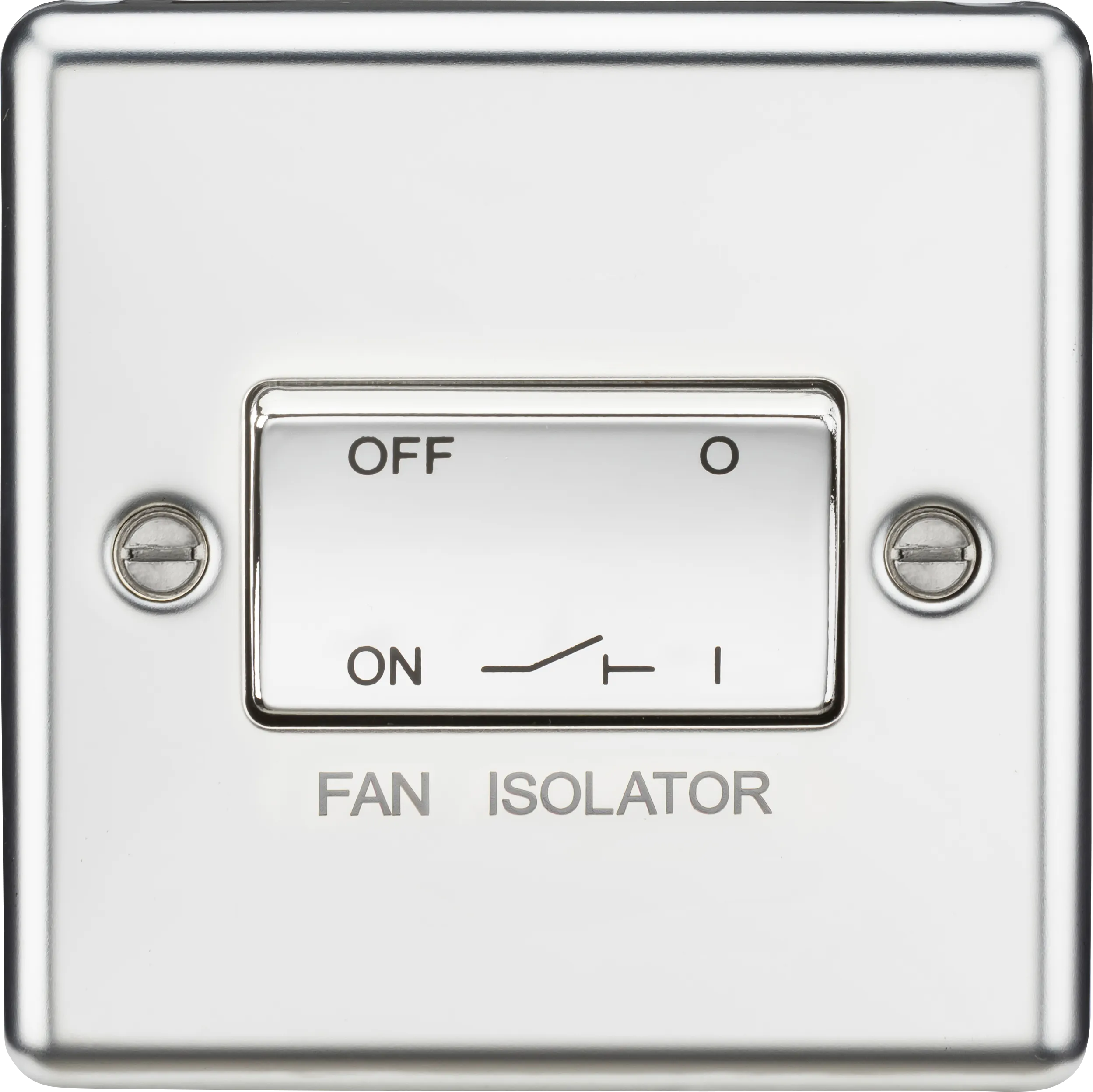 Knightsbridge CL11PC Rounded Edge 10AX 3 Pole Fan Isolator Switch - Polished Chrome