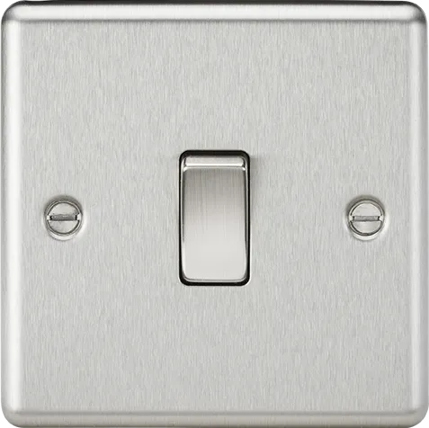 Knightsbridge CL12BC Rounded Edge 10AX 1G Intermediate Switch - Brushed Chrome