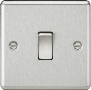 Knightsbridge CL12BC Rounded Edge 10AX 1G Intermediate Switch - Brushed Chrome