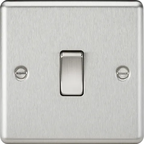 Knightsbridge CL1DPBC Rounded Edge 10AX 1G DP Switch - Brushed Chrome