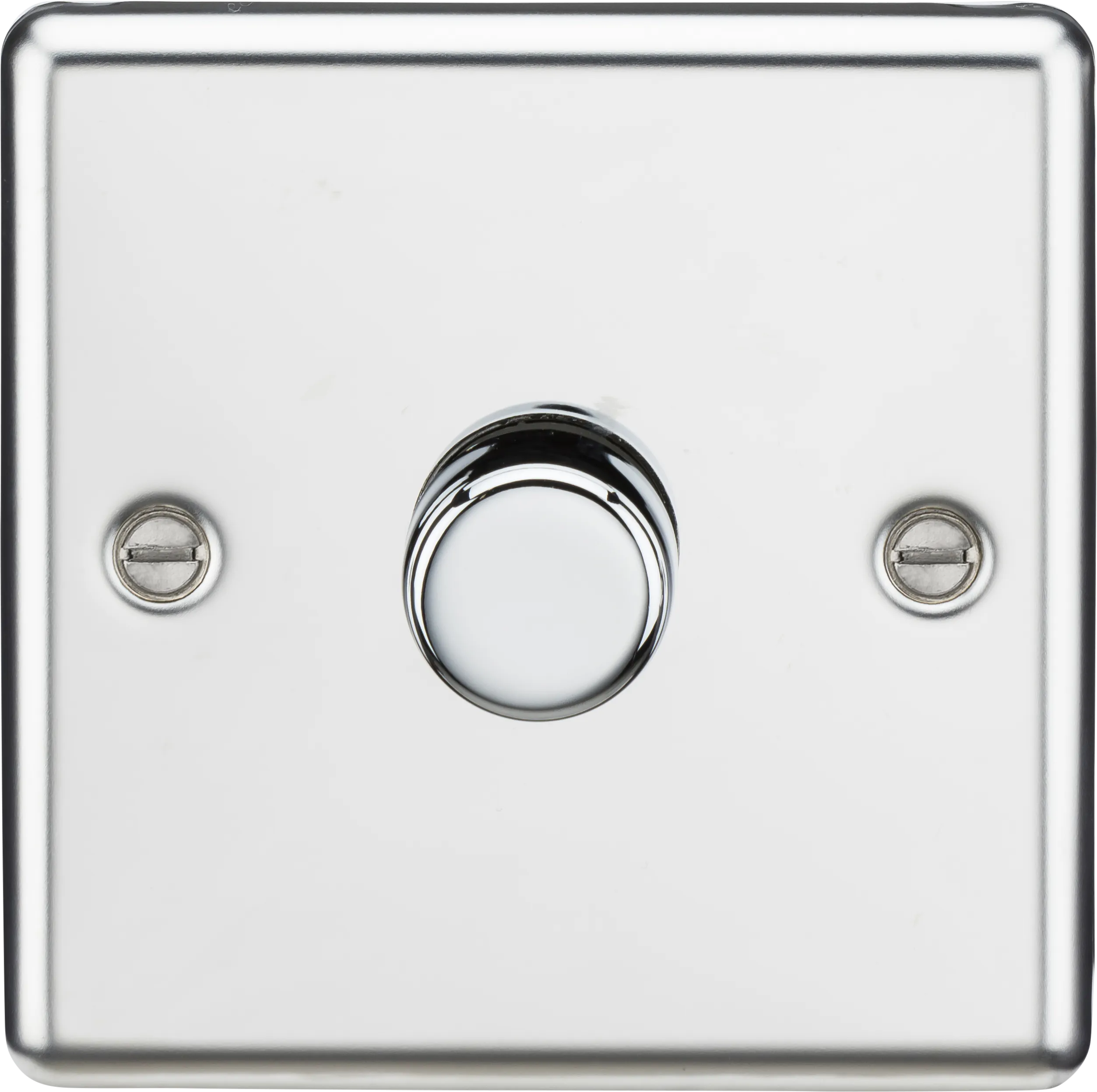 Knightsbridge CL2181PC Rounded Edge 1G 2 Way 10-200W (5-150W LED) Trailing Edge Dimmer - Polished Chrome