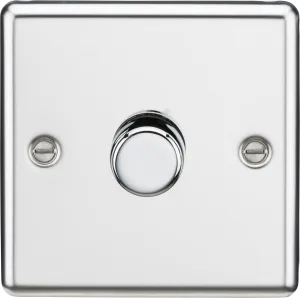 Knightsbridge CL2181PC Rounded Edge 1G 2 Way 10-200W (5-150W LED) Trailing Edge Dimmer - Polished Chrome