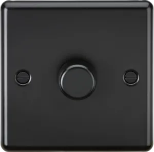 Knightsbridge CL2191MBB Rounded Edge 1G 2 Way 10-200W (5-150W LED) Intelligent Dimmer - Matt Black