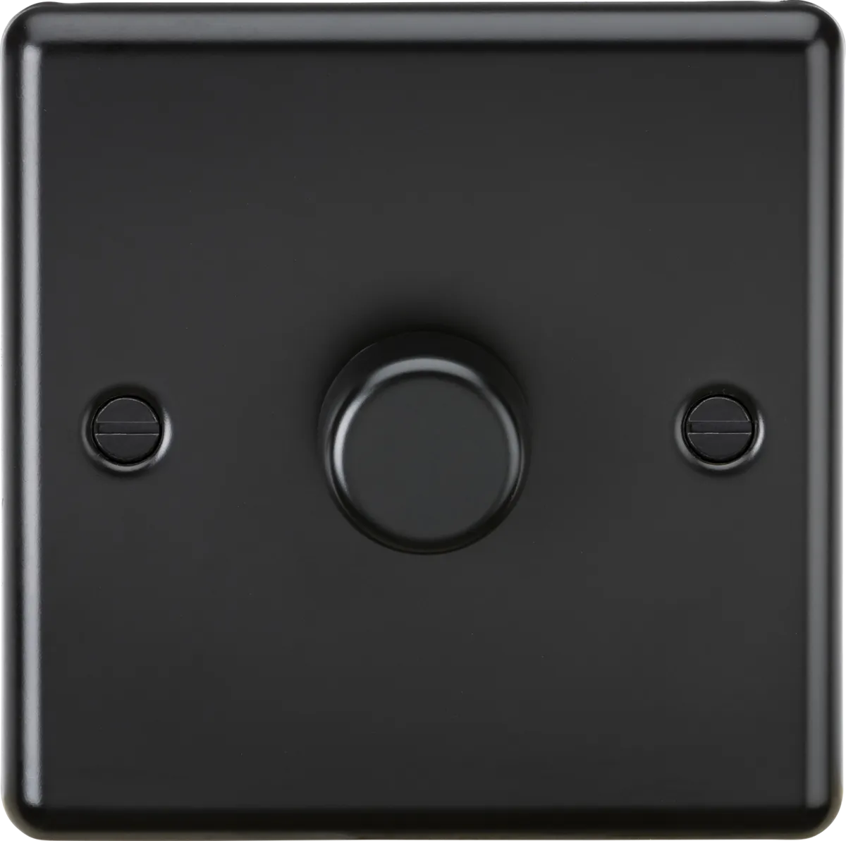 Knightsbridge CL2191MBB Rounded Edge 1G 2 Way 10-200W (5-150W LED) Intelligent Dimmer - Matt Black