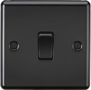 Knightsbridge CL2MBBx10 Rounded Edge 10AX 1G 2-Way Plate Switch - Matt Black (10 Pack)