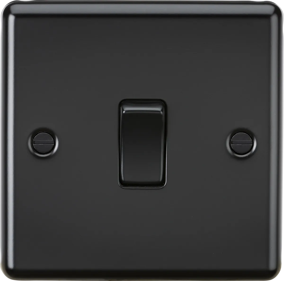 Knightsbridge CL2MBBx10 Rounded Edge 10AX 1G 2-Way Plate Switch - Matt Black (10 Pack)