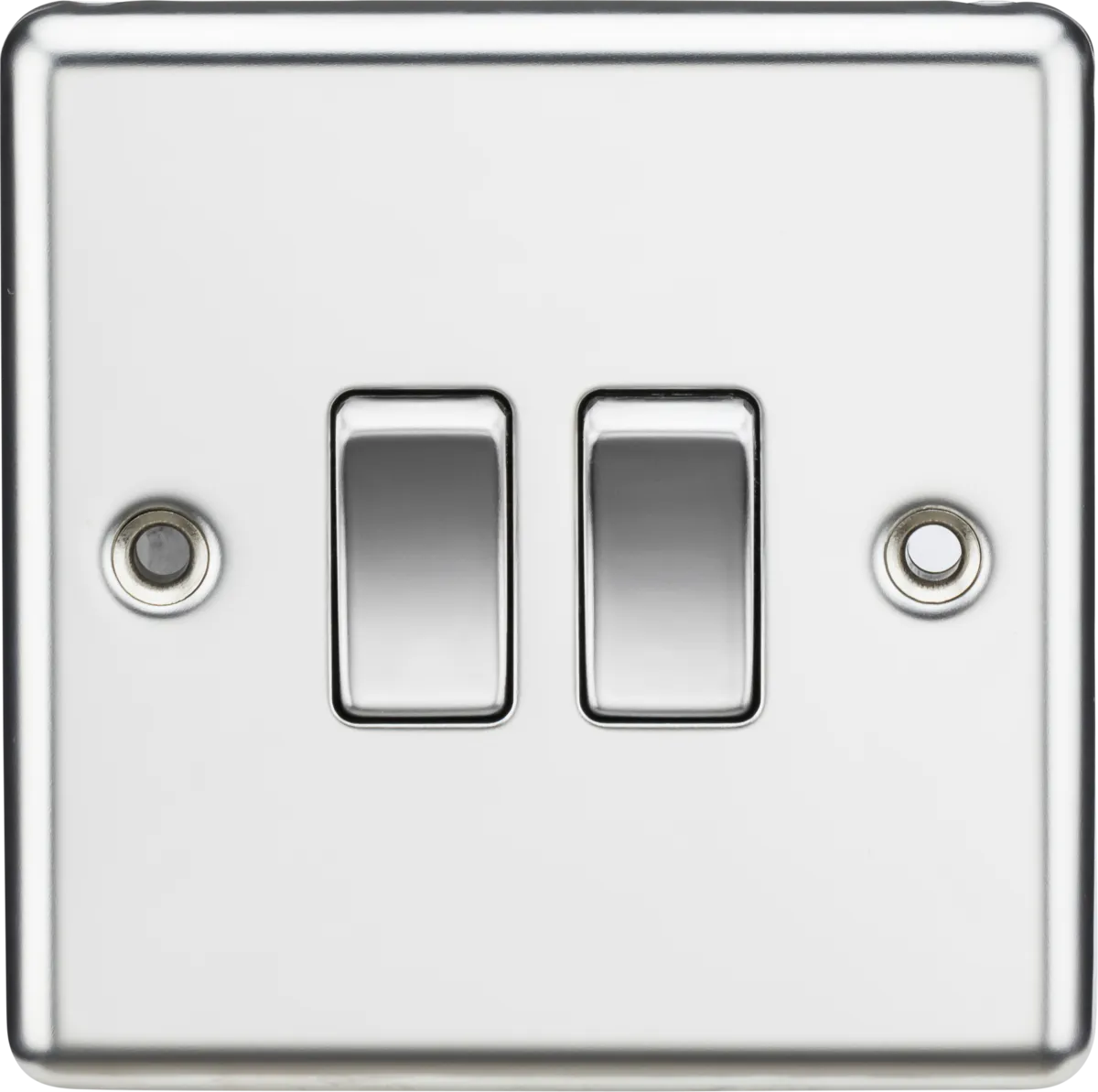 Knightsbridge CL3PCx10 Rounded Edge 10AX 2G 2-Way Plate Switch - Polished Chrome (10 Pack)