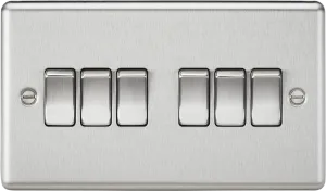 Knightsbridge CL42BC Rounded Edge 10AX 6G 2-Way Plate Switch - Brushed Chrome