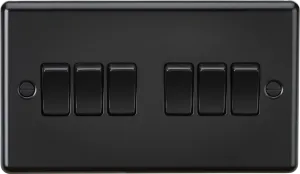 Knightsbridge CL42MBB Rounded Edge 10AX 6G 2-Way Plate Switch - Matt Black