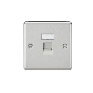 Knightsbridge CL45BC Rounded Edge RJ45 Network Outlet - Brushed Chrome