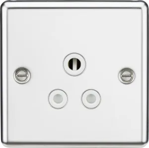 Knightsbridge CL5APCW Rounded Edge 5A Unswitched Socket - Polished Chrome   White Insert