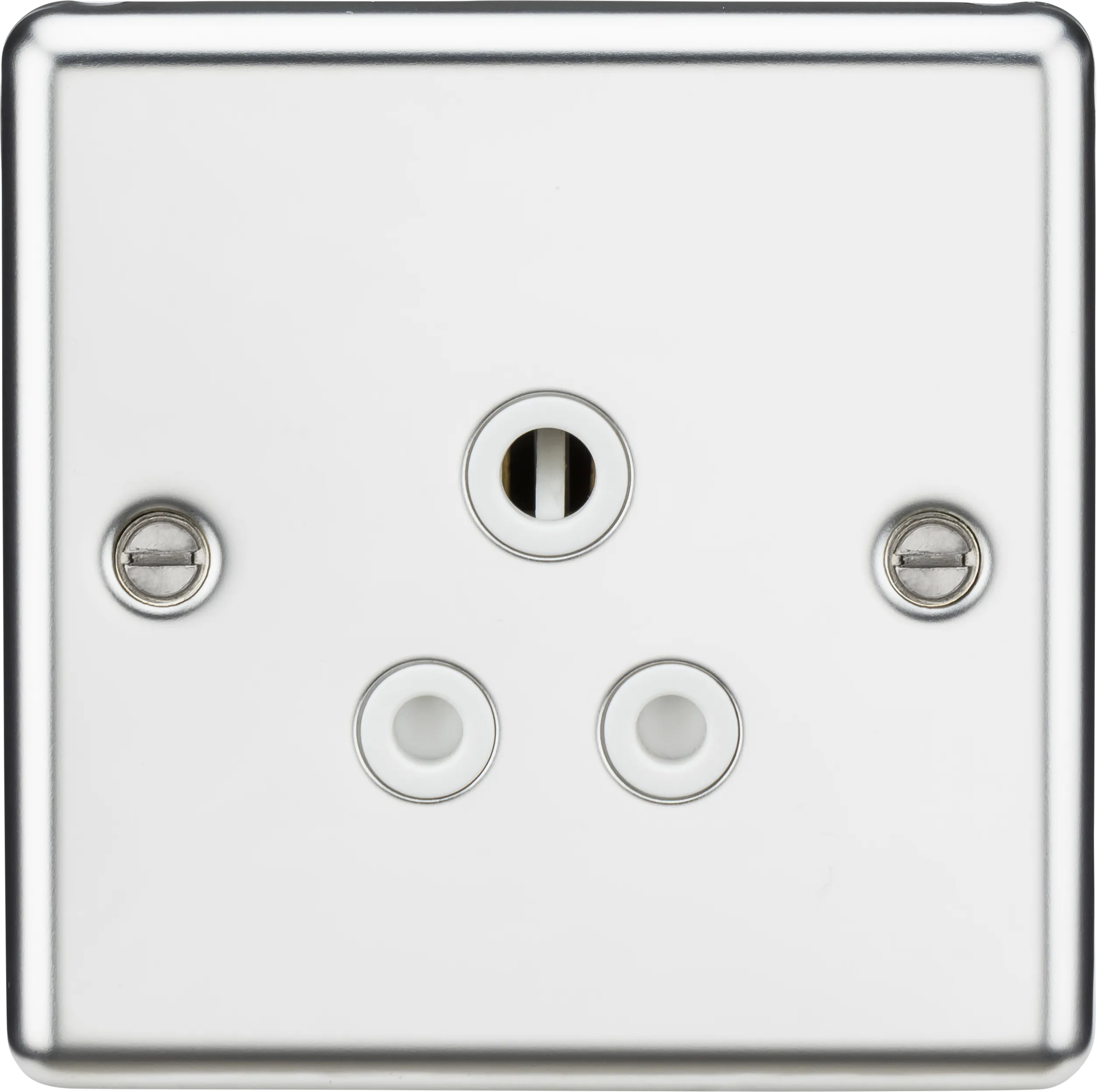 Knightsbridge CL5APCW Rounded Edge 5A Unswitched Socket - Polished Chrome   White Insert