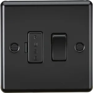 Knightsbridge CL63MBB Rounded Edge 13A Switched Fused Spur Unit - Matt Black