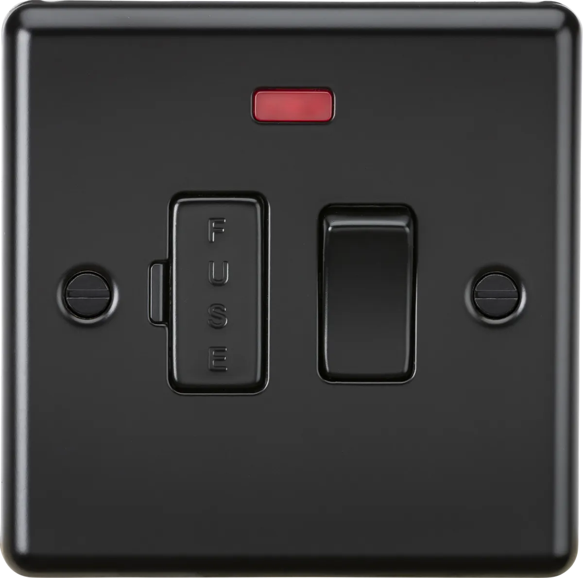 Knightsbridge CL63NMBB Rounded Edge 13A Switched Fused Spur Unit   Neon - Matt Black