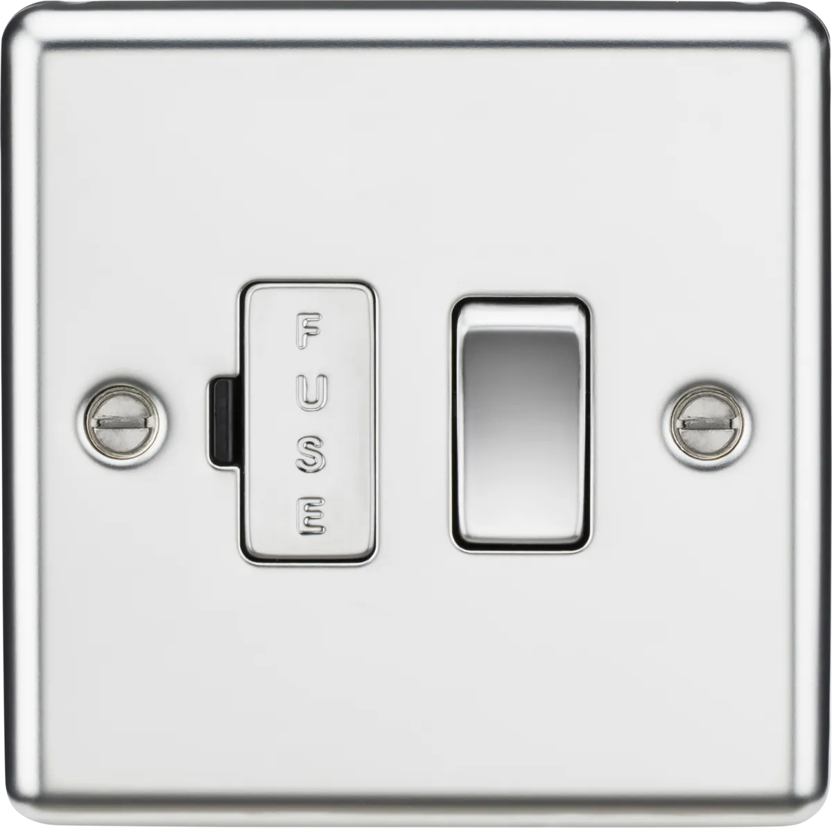 Knightsbridge CL63PCx10 Rounded Edge 13A Switched Fused Spur Unit - Polished Chrome (10 Pack)