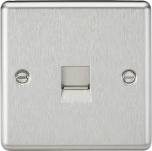 Knightsbridge CL73BC Rounded Edge Telephone Master Outlet - Brushed Chrome
