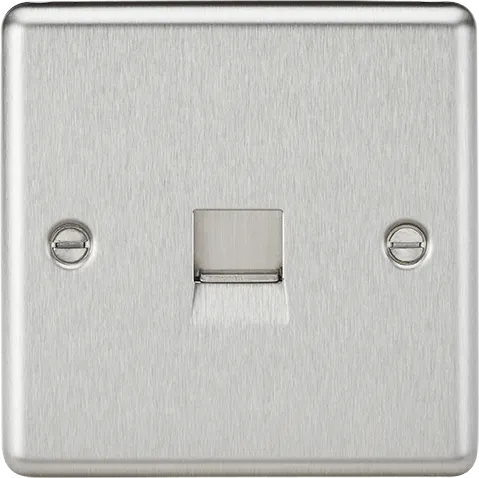Knightsbridge CL74BC Rounded Edge Telephone Extension Outlet - Brushed Chrome