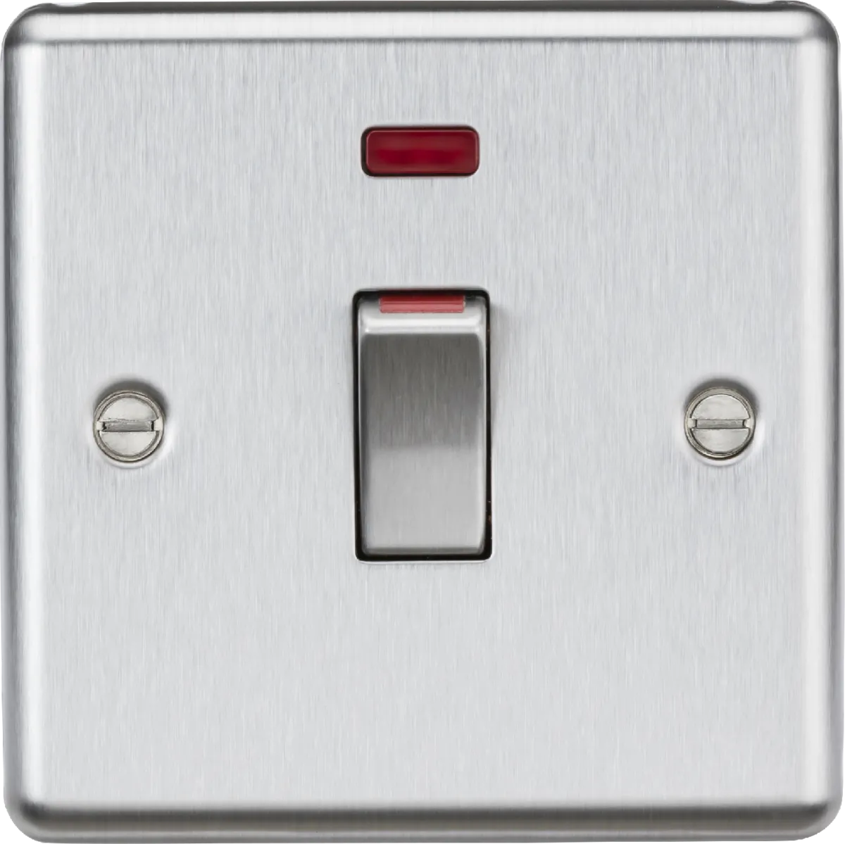 Knightsbridge CL81MNBC Rounded Edge 45A 1G DP Switch   Neon - Brushed Chrome