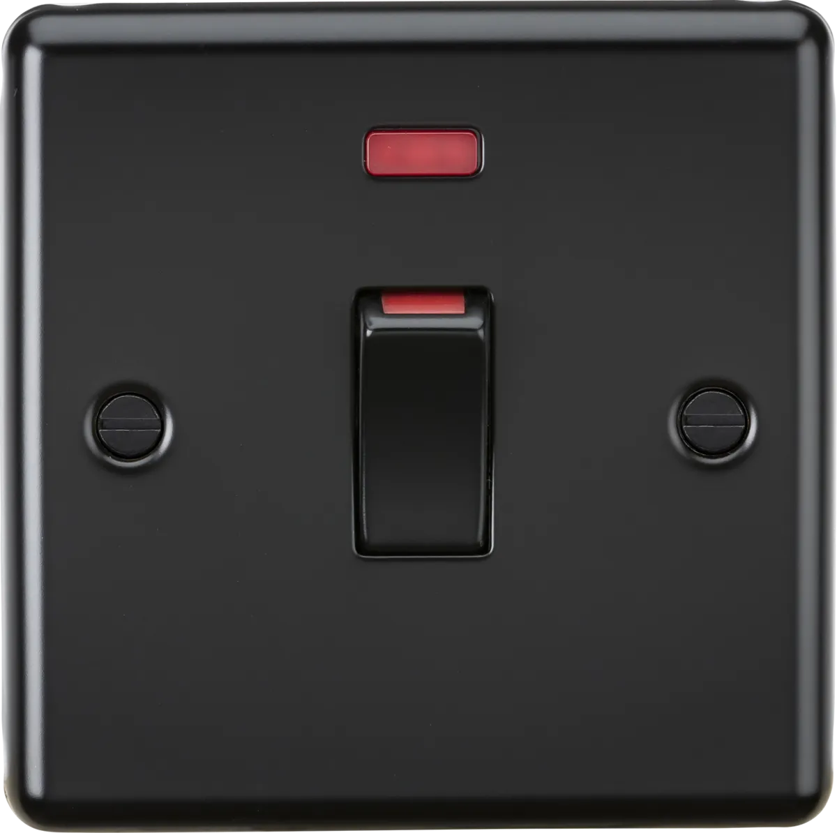Knightsbridge CL81MNMBB Rounded Edge 45A 1G DP Switch   Neon - Matt Black
